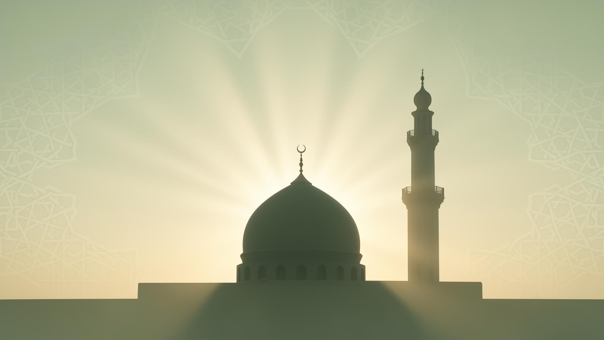 Peaceful mosque at dawn